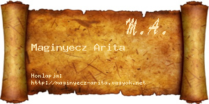 Maginyecz Arita névjegykártya